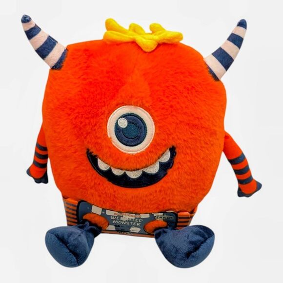 Blink Weighted Monster Plush Beastie Buds 2.2 lbs NWT Halloween Orange Cyclops - Picture 1 of 7